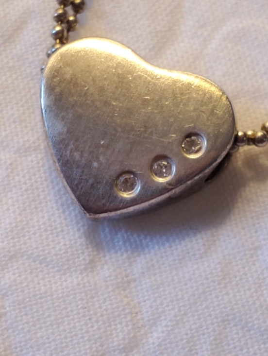 Fossil Jewelry - Fossil Silver 925 Heart Pendant Necklace with Accent Stones Double Chain